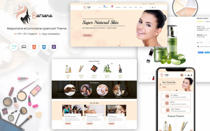 Barsana Advanced Beauty Store Theme for Opencart