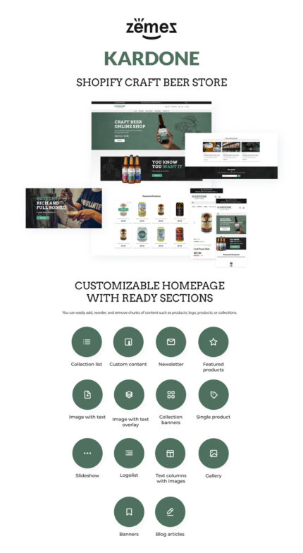 Kardone Craft Beer, Brewery Shopify Theme - Features Image 1