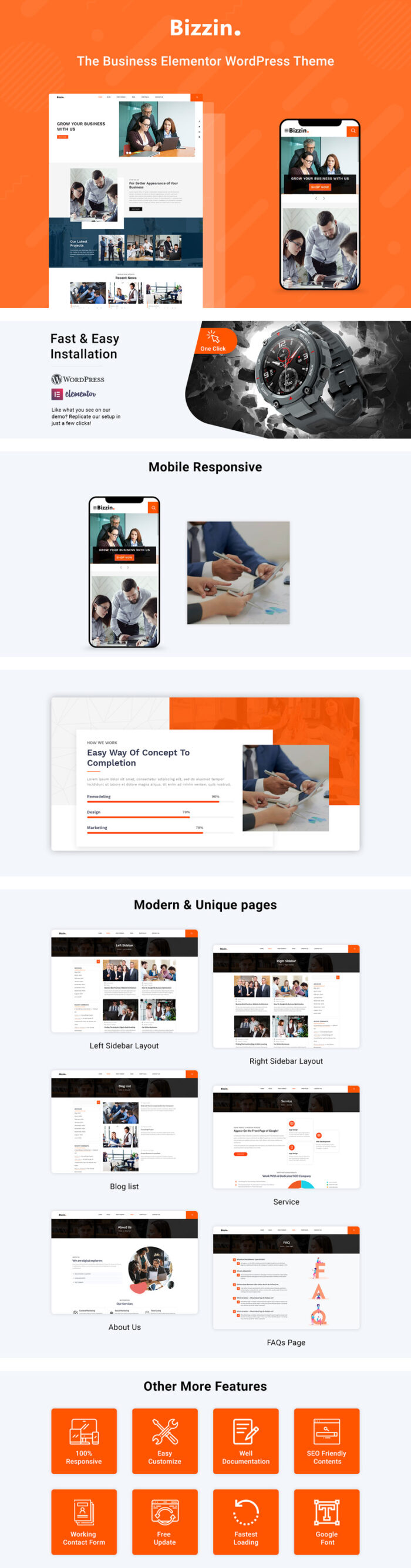 Bizzin - Technology & IT Solution Services WordPress Theme - Features Image 1