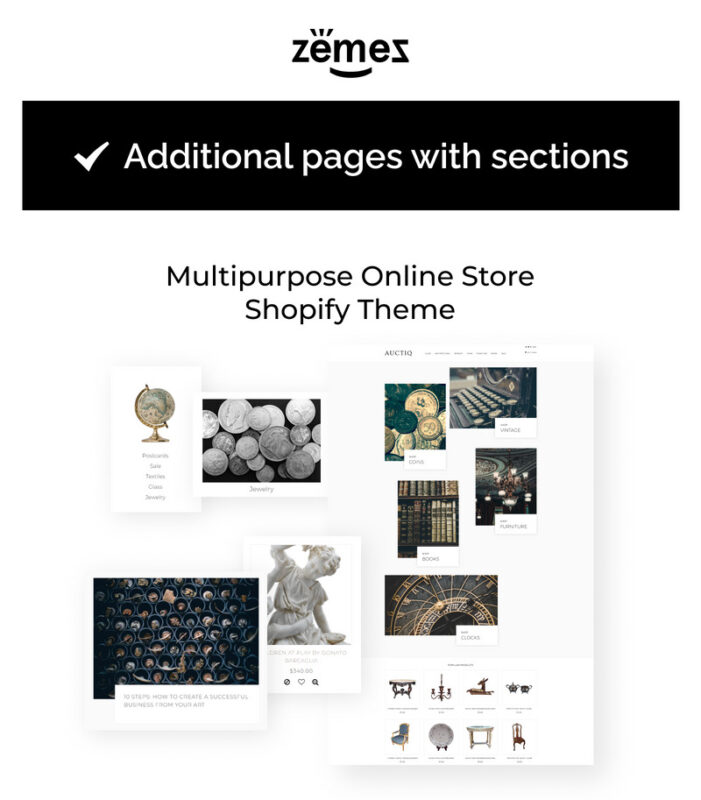 Auctiq - Antique Shop Clean Shopify Theme - Features Image 1