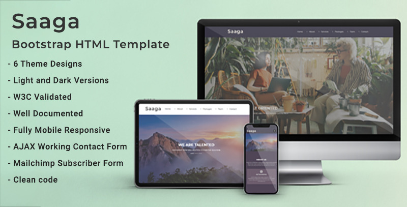 Saaga | Bootstrap 5 Mobile Responsive HTML5 Template - Features Image 1