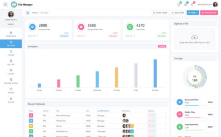 Cloud File Manager Admin Dashboard Template - Features Image 1