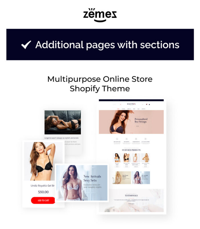 Lingerie Responsive eCommerce Shopify Theme - Features Image 1