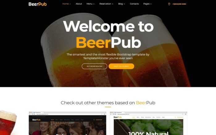 BeerPub - Food and Restaurant Multipage Website Template