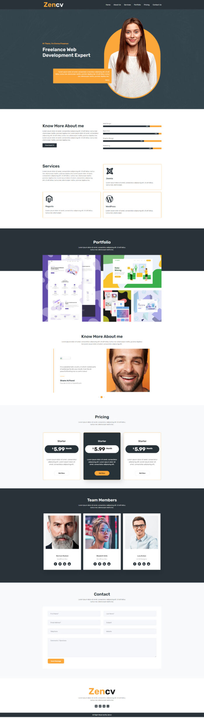 Zencv - Creative Portfolio WordPress Elementor Theme - Features Image 1