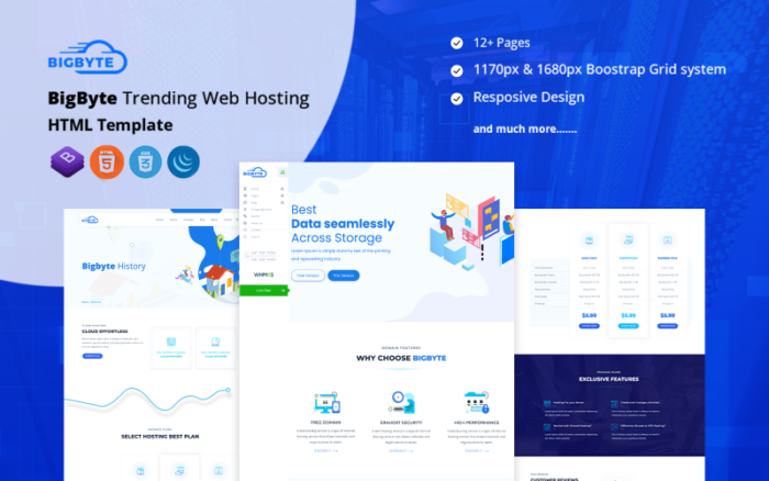 BigByte Trending Web Hosting HTML Template