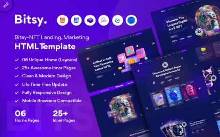 Bitsy - NFT Marketplace HTML Template