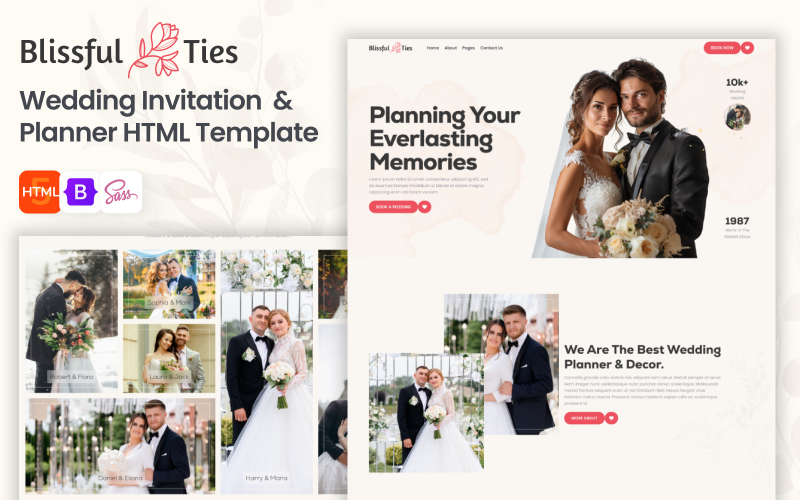 Blissful ties - Wedding and Event Planner HTML Template