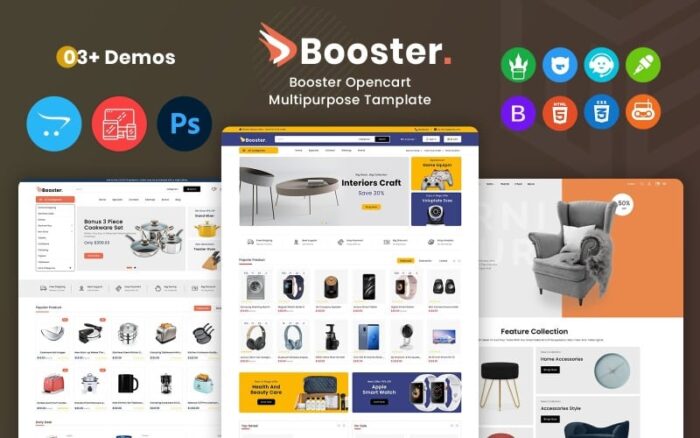 Booster - Furniture &Interior Multipurpose OpenCart Theme