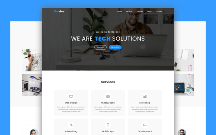 Bordev  -  Tech Company Landing Page Template