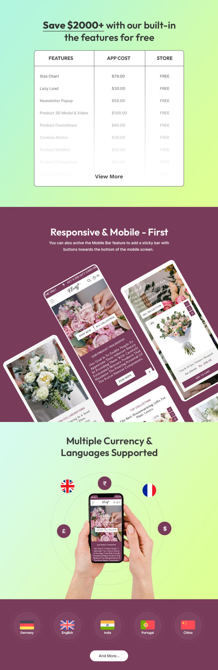 Florist - Flower & Valentine Gift Multipurpose Shopify 2.0 Responsive Theme - Features Image 2