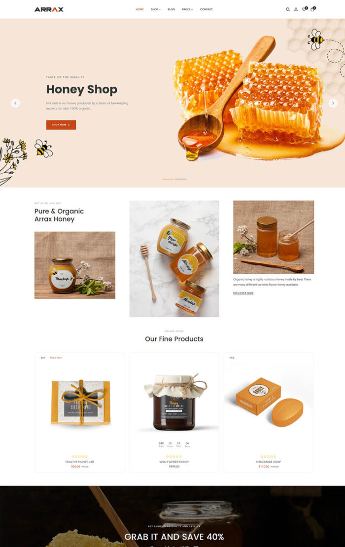 Arrax - Honey & Food  Store Shopify Theme - Features Image 1