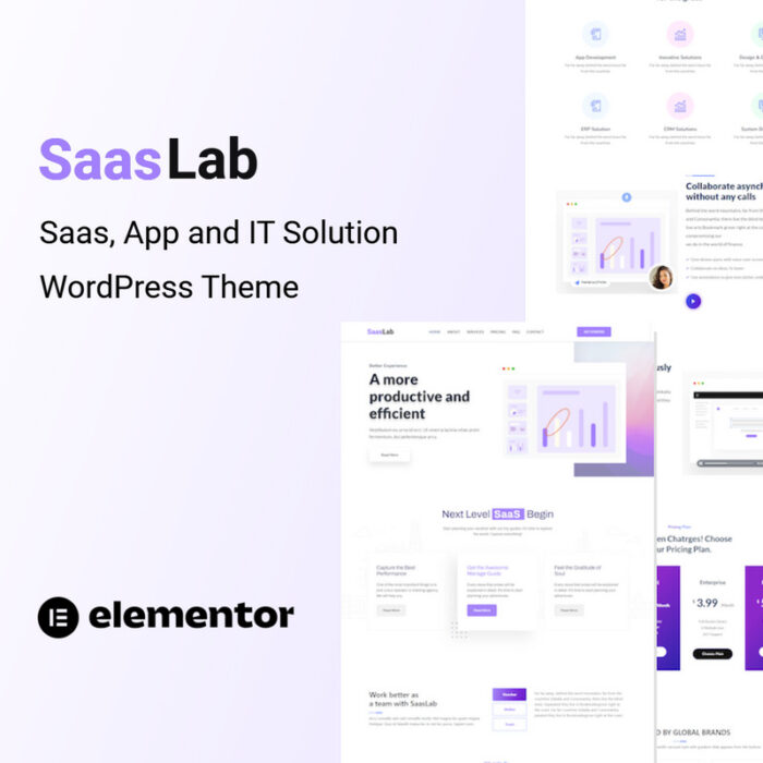 SaasLab - SaaS, App and IT Solution One Page WordPress Theme - Features Image 1