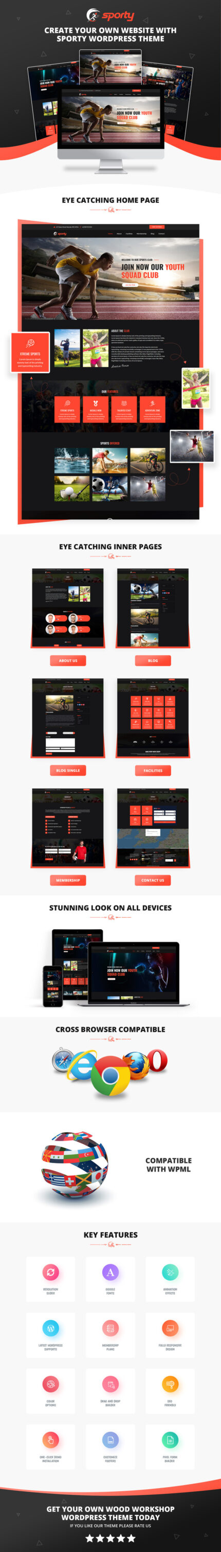 SPORTY - Sport Club WordPress Theme With AI Content Generator - Features Image 1