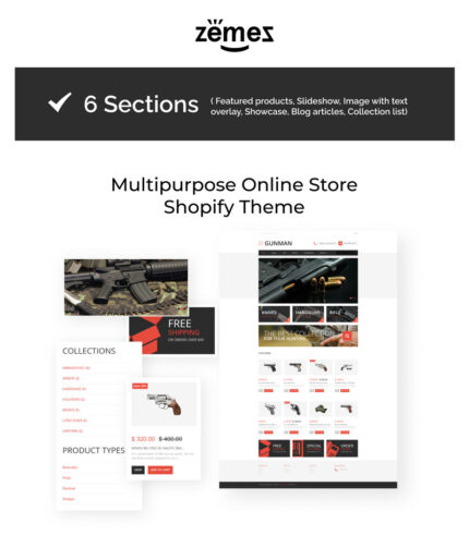 Gun Shop Responsive Shopify Theme - Features Image 1