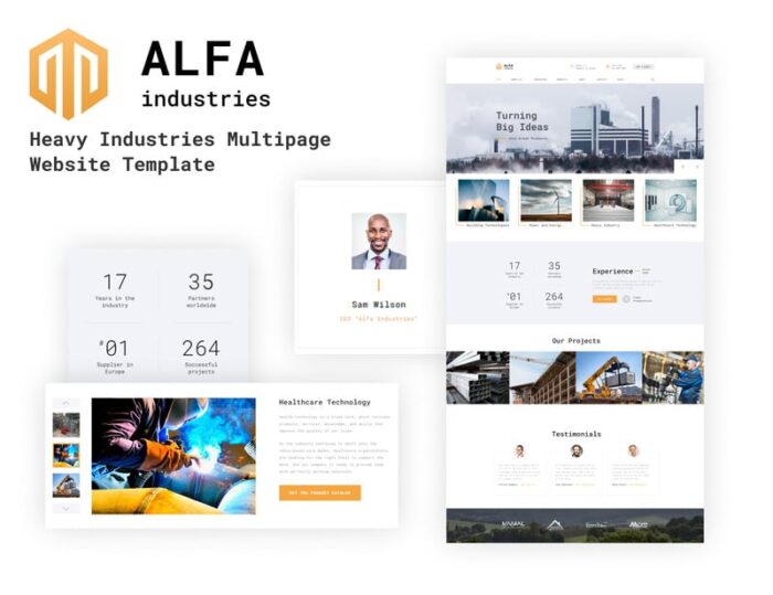 Alfa Industries - Heavy Industries Multipage Website Template - Features Image 1