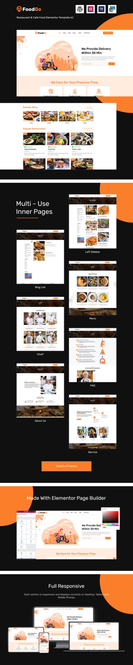 FoodGo - Food & Grocery Local Business Delivery WordPress Theme - Features Image 1