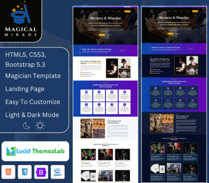 Magical Mirage - One Page Magician Website HTML Template - Features Image 1