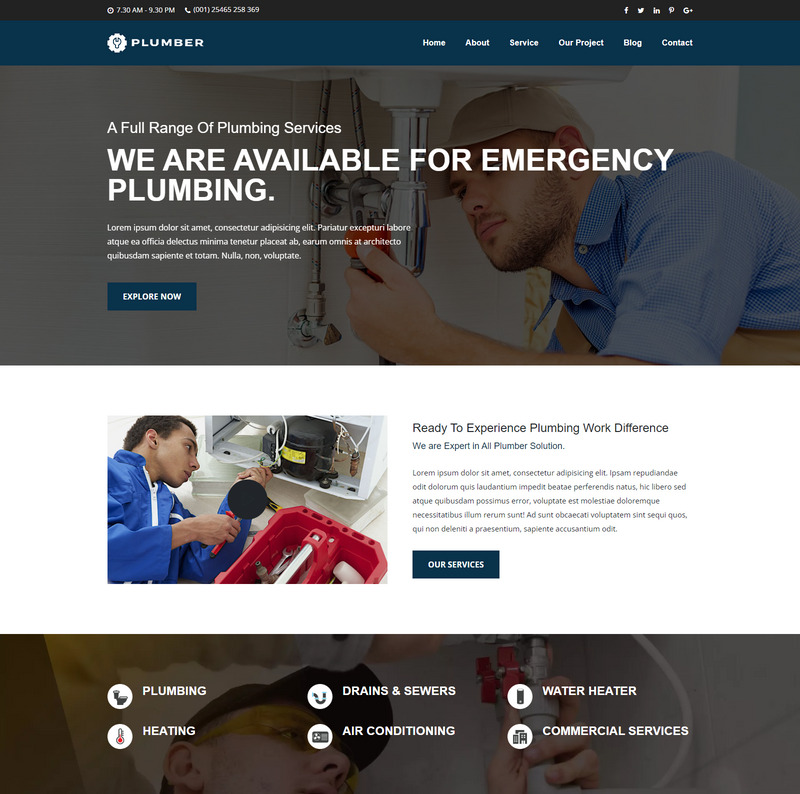 Plumber and Repair Maintenance HTML Template - Features Image 1