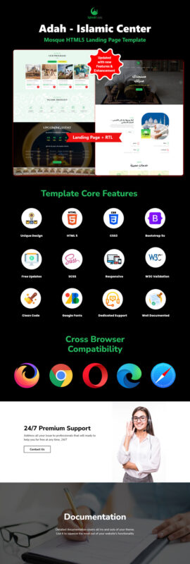 Adah - Islamic Center & Mosque HTML5 Landing Page Template - Features Image 1