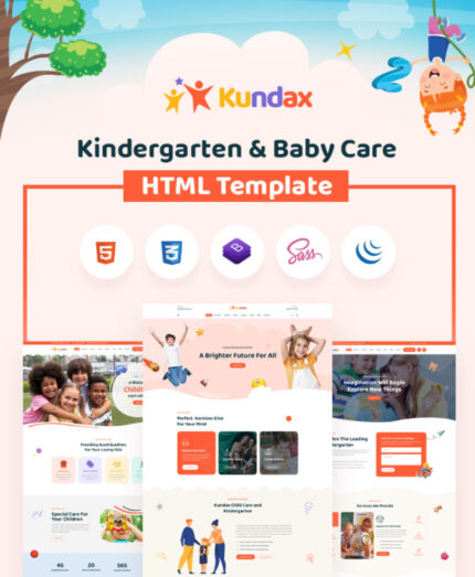 Kundax - Kindergarten Children Baby Care Education Center HTML Template - Features Image 1