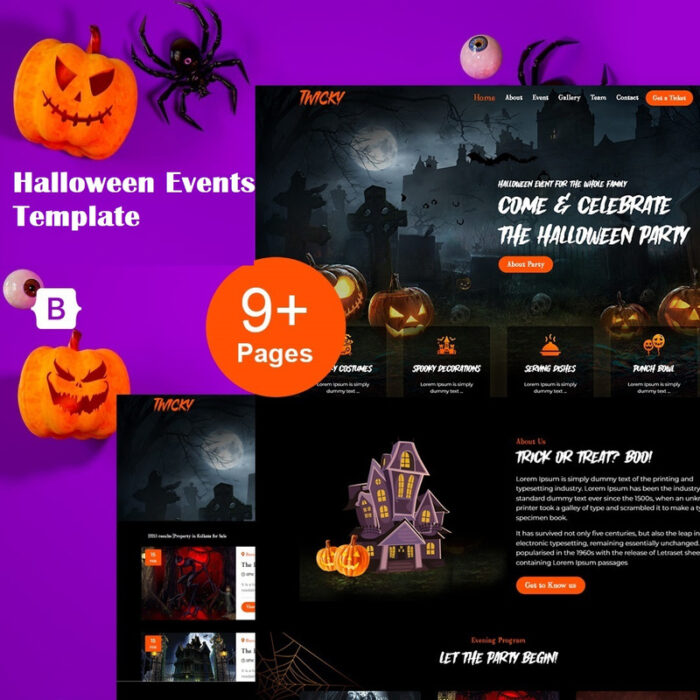 Twicky - Halloween Events and Party Website HTML Template - Features Image 1