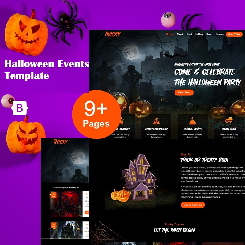 Twicky - Halloween Events and Party Website HTML Template - Features Image 1