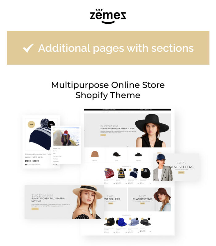 Caps and Hats - Fashion Multipage Elegant Shopify Theme - Features Image 1