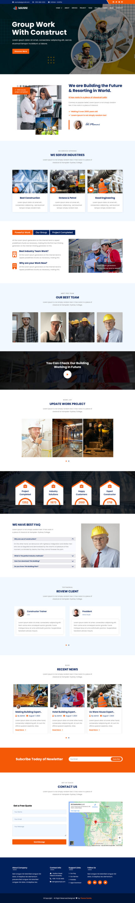 Manni - Construction Company Landing Page Theme - Features Image 1