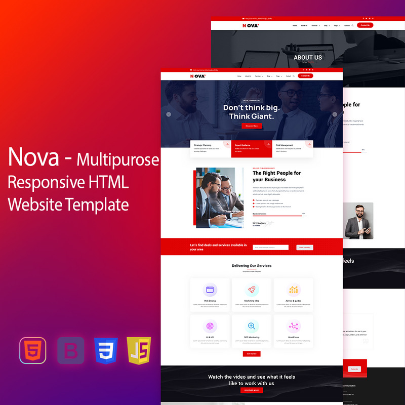 Nova - Digital Agency & Multipurpose HTML5 Template - Features Image 1