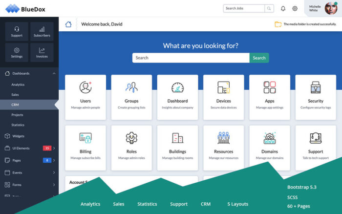 Bluedox - Premium Bootstrap 5 Admin Dashboard - Features Image 1