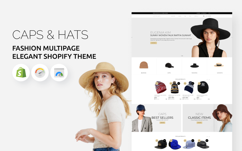 Caps and Hats - Fashion Multipage Elegant Shopify Theme