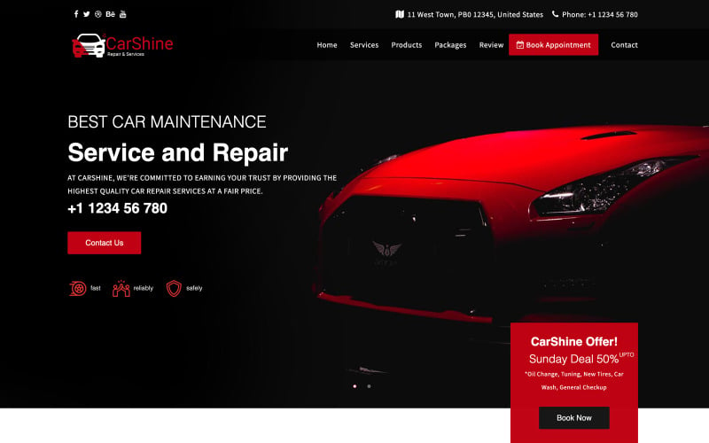 CarShine - Auto Repair Service Multipage HTML5 Website Template