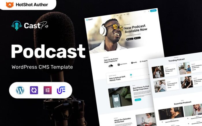 Castpro - Podcast And FM Radio Multipurpose WordPress Elementor Theme