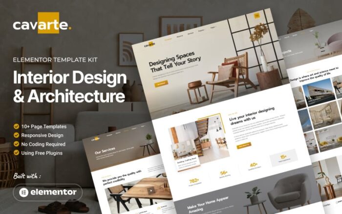 Cavarte - Interior Design & Architecture Elementor Template Kit