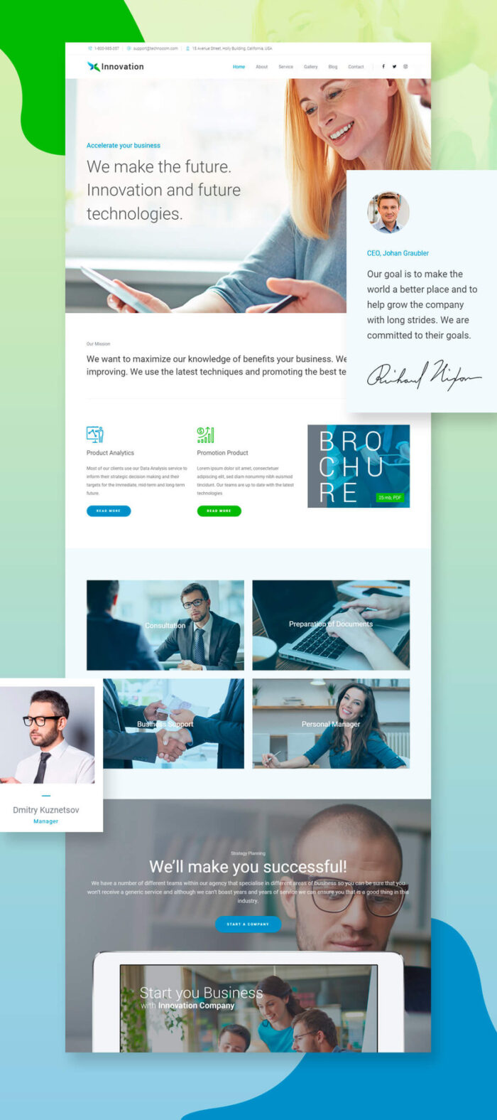 Innovation Rival Business Corporate WordPress theme - Features Image 1