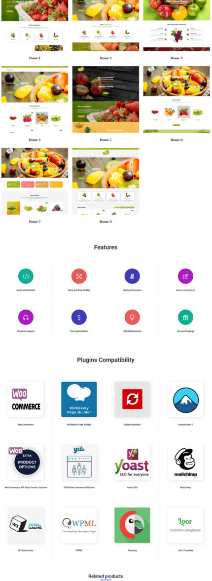 Fruits Store - The Elementor Fruits WordPress theme - Features Image 1