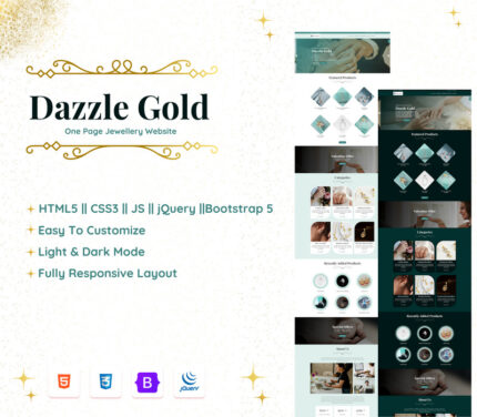 DazzleGold One Page Jewelry Website Template - Features Image 1