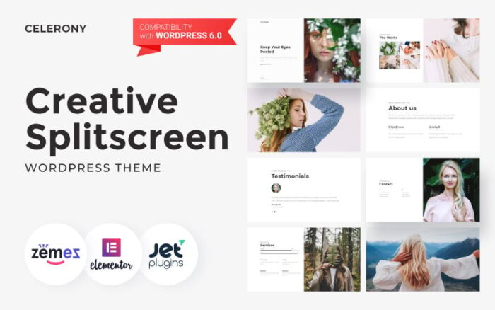 Celerony - Creative Splitscreen WordPress Elementor Theme