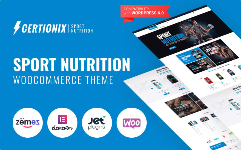 Certionix - Sport Nutrition Website Template with Woocommerce and Elementor WooCommerce Theme