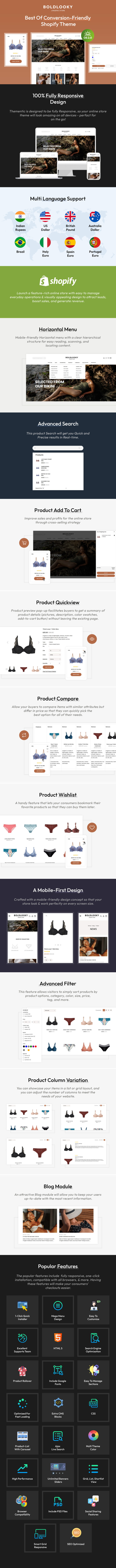 Boldlooky - Lingerie & Bikini Store Shopify Theme - Features Image 1