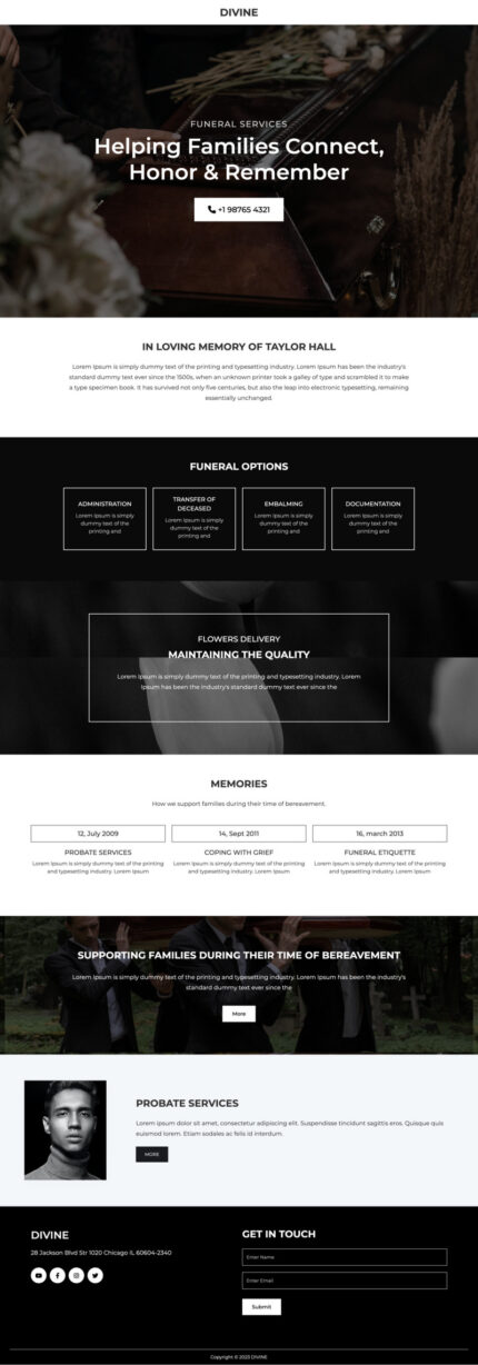 Funeral Services Responsive Landing Page HTML Template - Features Image 1