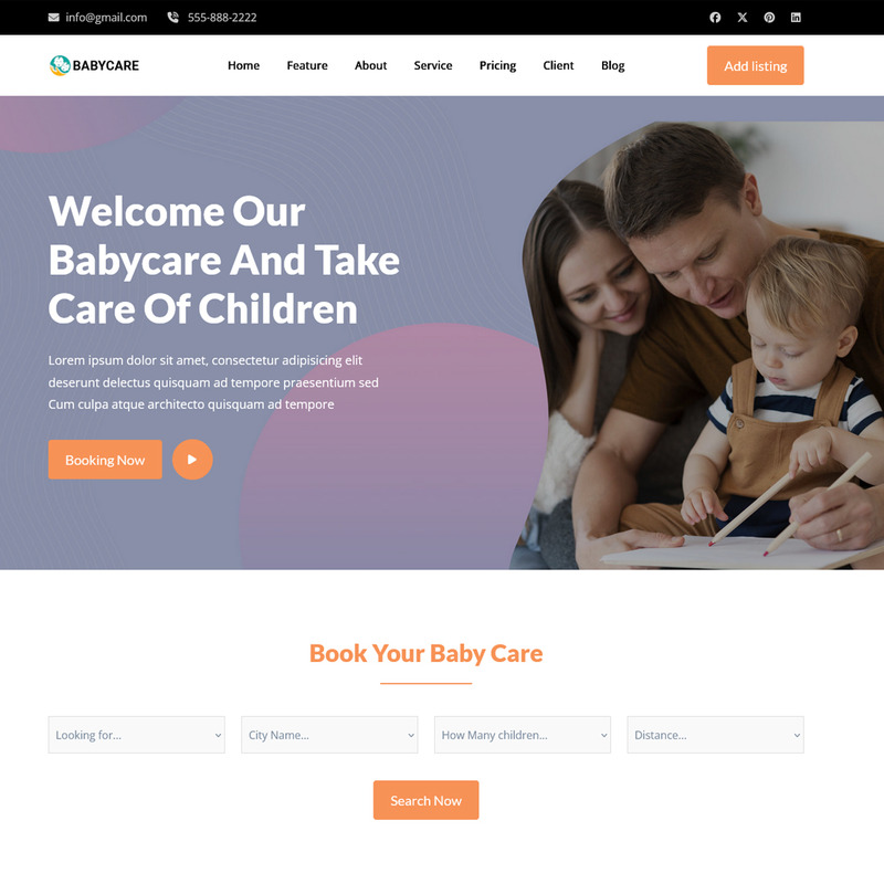 Babycare - Babysitter & Nurse HTML Landing Page Template - Features Image 1