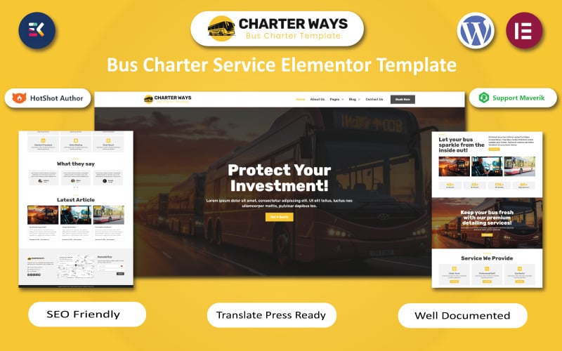 Charter Ways - Bus Charter Service Elementor Template