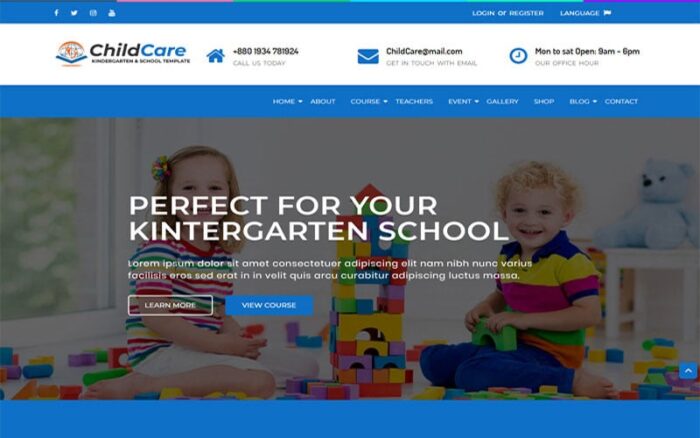 ChildCare - Kindergarten & School HTML Template