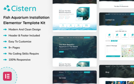 Cistern - Fish Aquarium Installation Elementor Template Kit