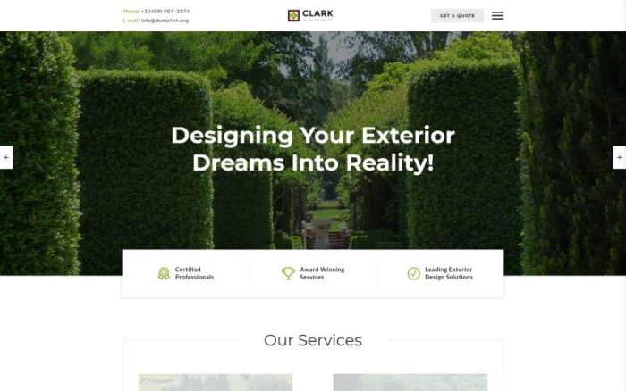 Clark Exterior Design Responsive Website Template