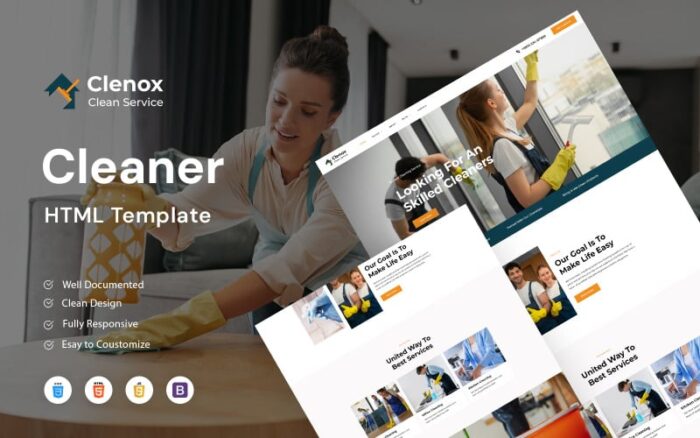 Cleanox - Cleaning And Maintenance Service HTML Template