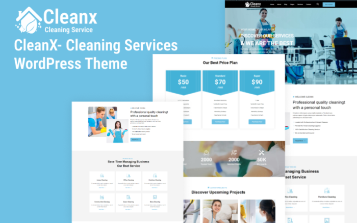 Cleanx – Cleaning services WordPress Theme.