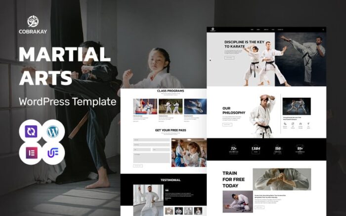 Cobra Kay - Martial Arts School And Training WordPress Elementor Theme